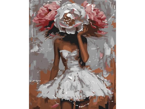 Maleri etter tall IDEYKA, 40x50 cm, metallisk, blomsterpuslespill, 1 stk., i eske