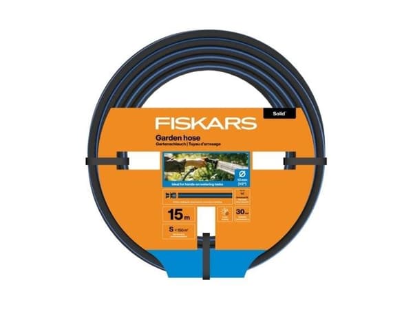 FISKARS Hageslange 13 mm 1/2" 15 m Solid for vanning av plengress