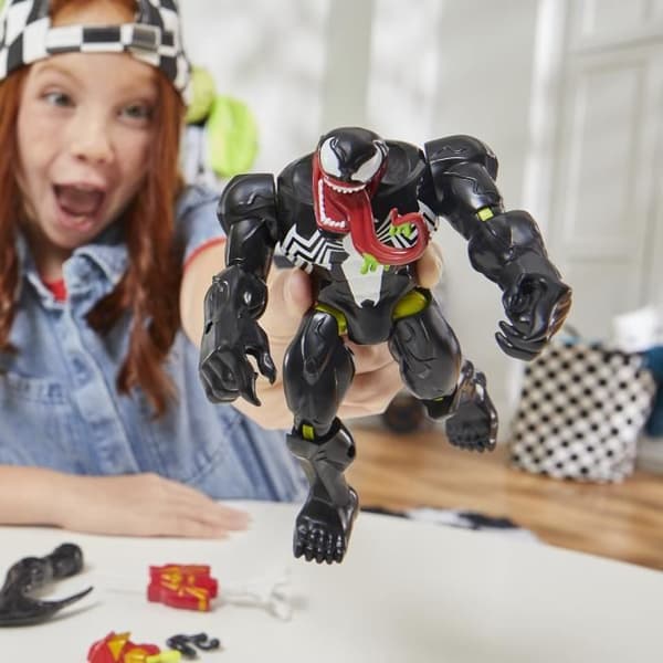 MixMashers Venom Deluxe, 12 cm anpassningsbar statyett att mixa och matcha med tillbehör, Marvel, från 4 år
