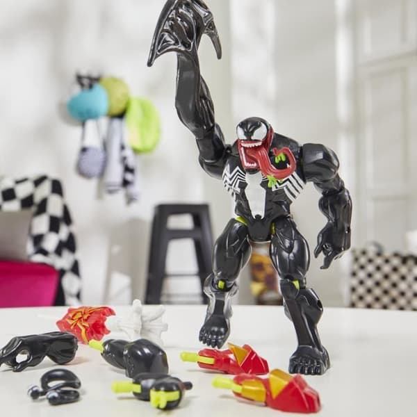 MixMashers Venom Deluxe, 12 cm anpassningsbar statyett att mixa och matcha med tillbehör, Marvel, från 4 år