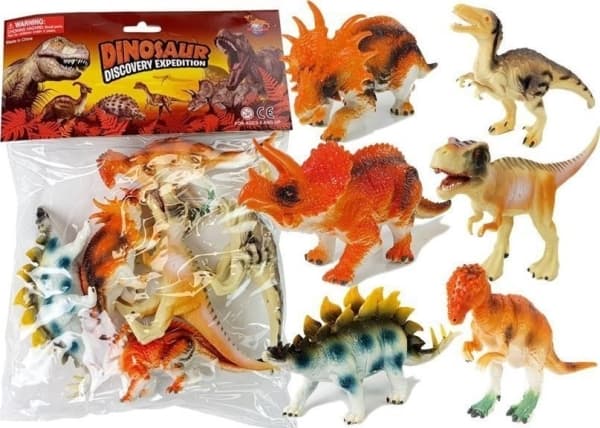 Sett med Dinosaurfigurer 10 cm 6 stk LEAN Leker