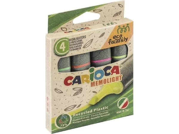 Carioca EcoFamily överstrykningspennor 4 färger