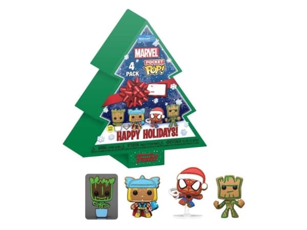 Funko! POP Keychain 4PK Marvel Tree Holiday Box