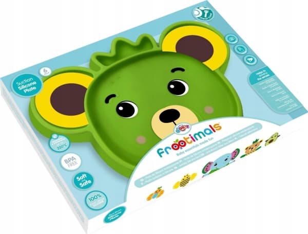 Lapset Euroswan Silikoni liukumaton levy Frootimals Bubba Tropibear FT00006 Lapset Euroswan
