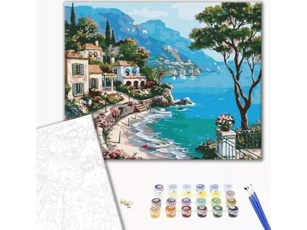 Ditt hobbymaleri etter tall BRUSHME, 40x50 cm, italiensk vannkant, 1 stk.