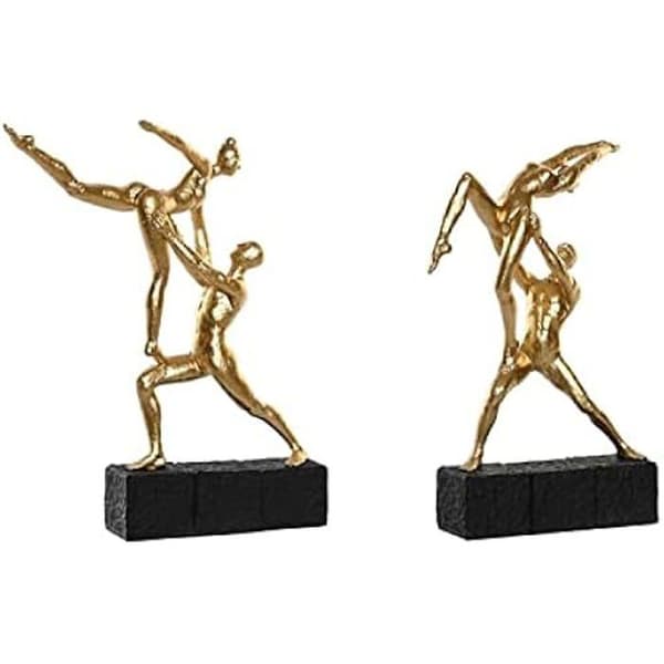 Dekorativ statyett - DKD Home Decor - Estándar - Svart - Guld