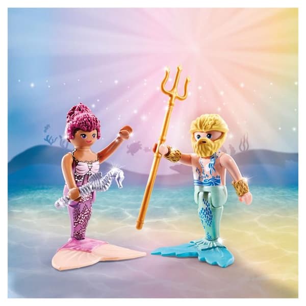 Duo: Par avund porshi och triton med spira och trident