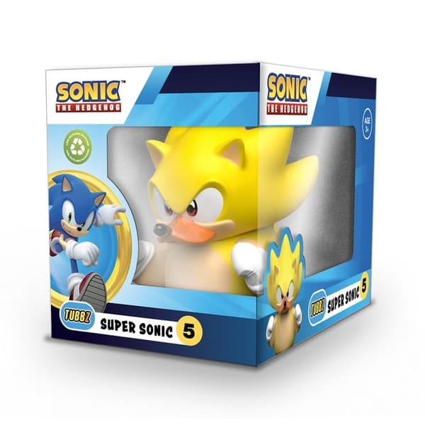 Samlarfigur - TUBBZ - Super Sonic - Gummikanin - 9 cm - Officiell Sonic The Hedgehog