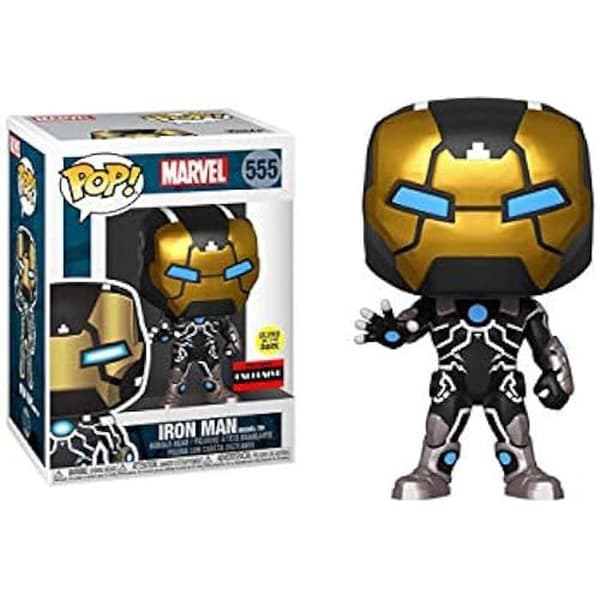 Vinylfigur - FUNKO - Iron Man (Modell 39) - Svart - 3,5 tum - Lumar i mörkret