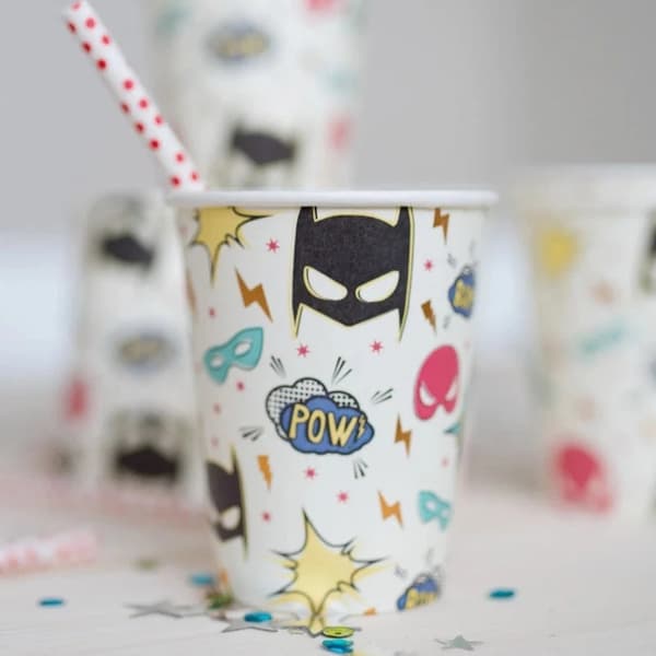 Pappmuggar Superhero, 8-pack - Great Pretenders