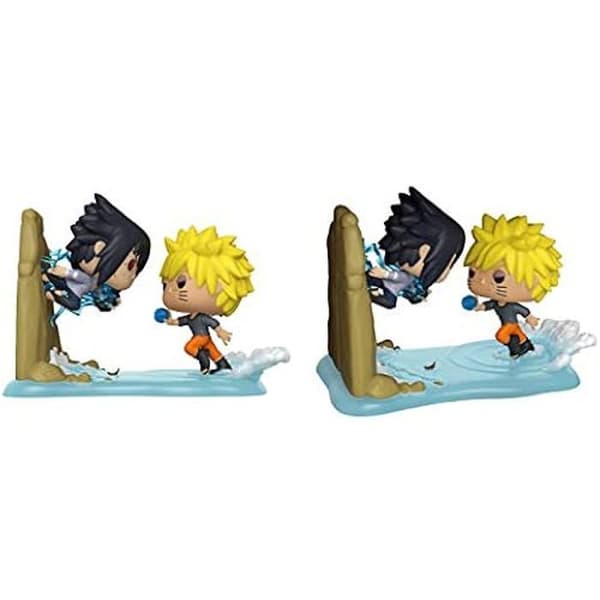 Figurine Funko Pop! - Naruto - Naruto Vs Sasuke - Styliserad vinyl - 9,5 cm - Anime Moments