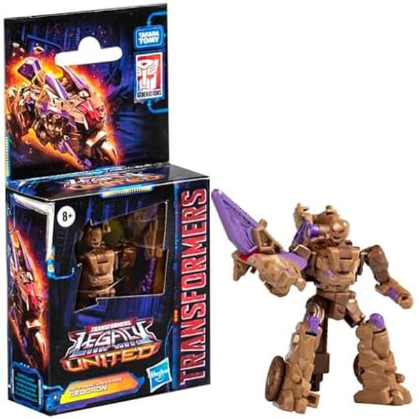 Figurine Transformers - TRANSFORMERS - Infernac Universe Geocron - 9 cm - 2-i-1 - Multicolore