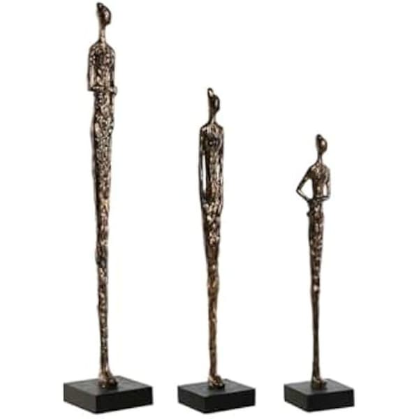 Dekorativ statyett - HOME ESPRIT - Modern - Svart - 11,5 x 11,5 x 70 cm - Inomhus