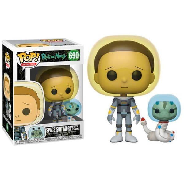 RICK & MORTY Figur - Bobble Head POP N° 690 - Rymddräkt Morty med orm