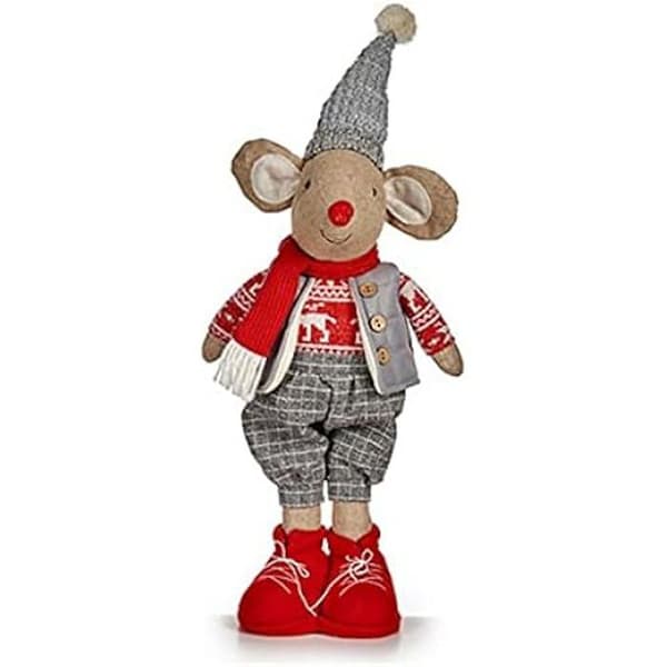 Dekorativ statyett - Krist+ - S3611552 - 48 cm - Vit Röd Grå Kräm - Inomhus