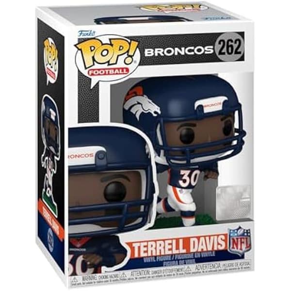 Figurine i Vinyl - FUNKO - Terrell Davis - NFL Legender - 9,5 cm - Perfekt Present för Fans