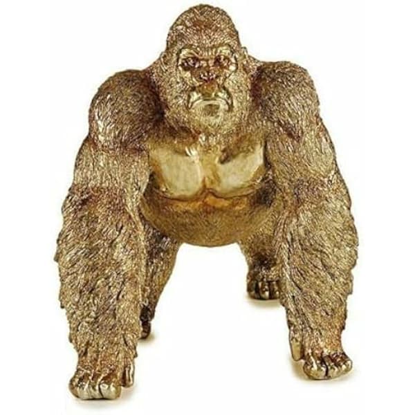 Dekorativ figur - PRESENTDEKOR - Gyllene gorilla - 20 x 27,5 x 34 cm - 2 enheter - Flerfärgad