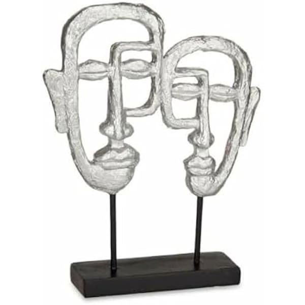Dekorativ figur - PRESENTDEKOR - Silver ansikte - 27 x 32,5 x 10,5 cm - 4 enheter - Flerfärgad