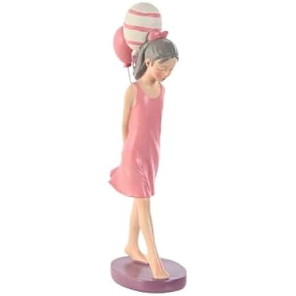 Dekorativ statyett - HOME ESPRIT - Mauve Rose - 11 x 7 x 27 cm - För tjej - Inomhus