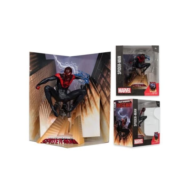 Figurin - MC FARLANE - Spider-Man Miles Morales - 13 cm - PVC - Diorama ingår