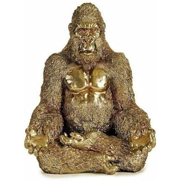 Dekorativ figur - PRESENTDEKOR - Gorilla Yoga - Guld - 19 x 26,5 x 22 cm - 4 enheter