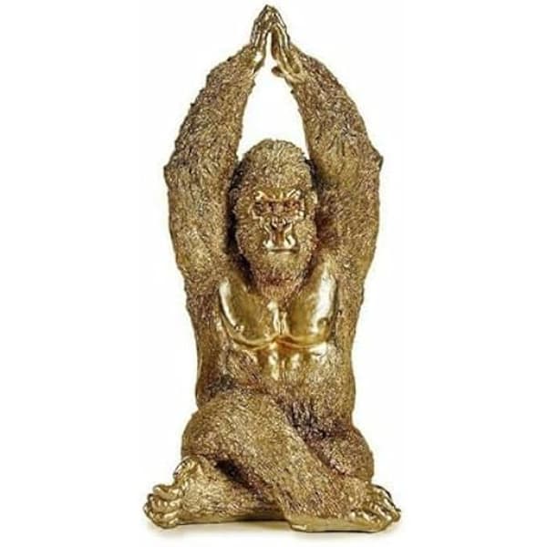 Dekorativ figur - PRESENTDEKOR - Gorilla Yoga - Guld - 17 x 36 x 19,5 cm - 4 enheter