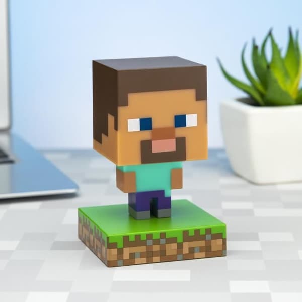 Minecraft Steve Icon nattlampa - PALADONE - Grön - Inomhus - 11cm