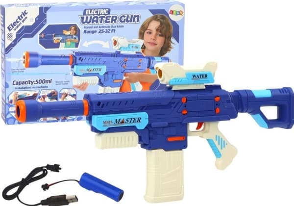 LeanToys Uppladdningsbart vattengevär M416 500ml Blå