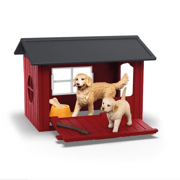Schleich - Hundehus med 2 Golden Retrievere