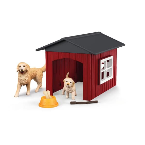 Schleich - Hundehus med 2 Golden Retrievere