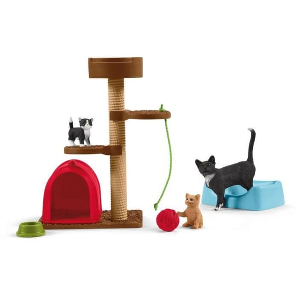 SCHLEICH - Lekset Underhållning för söta katter - Flerfärgad - Farm World - För barn från 3 år och uppåt