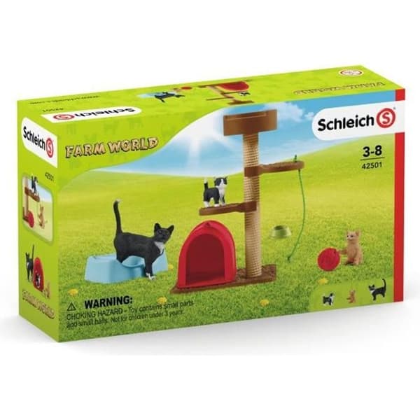 SCHLEICH - Lekset Underhållning för söta katter - Flerfärgad - Farm World - För barn från 3 år och uppåt
