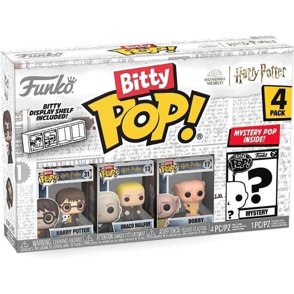 Bitty Pop! Harry Potter - Paket med 4 - Harry Robe - Vit - Vuxen - Unisex