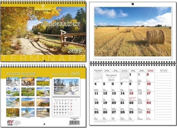 Kalender 2025 A4 planlegger 13 tavler PL Landskap