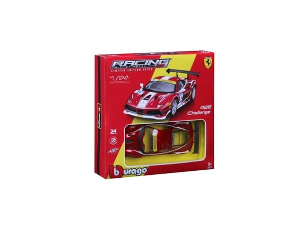 BBURAGO Ferrari 488 Challenge, Sportsbil, Montert på forhånd, 1:24, Ferrari 488 Challenge, Alle kjønn, Metall, Plast