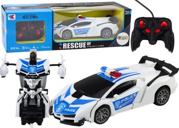 R/C Polisbil 2in1 Auto Robot Ljud Ljus