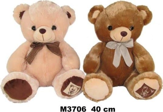 Teddy bear mascot 39cm sitting with bow 164384 SunDay mix price per 1 piece