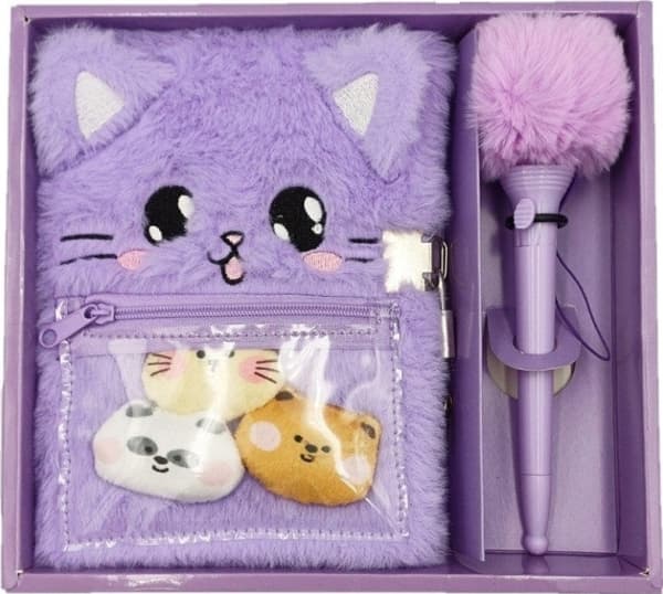 Plysj dagbok Kitty med penn Stnux