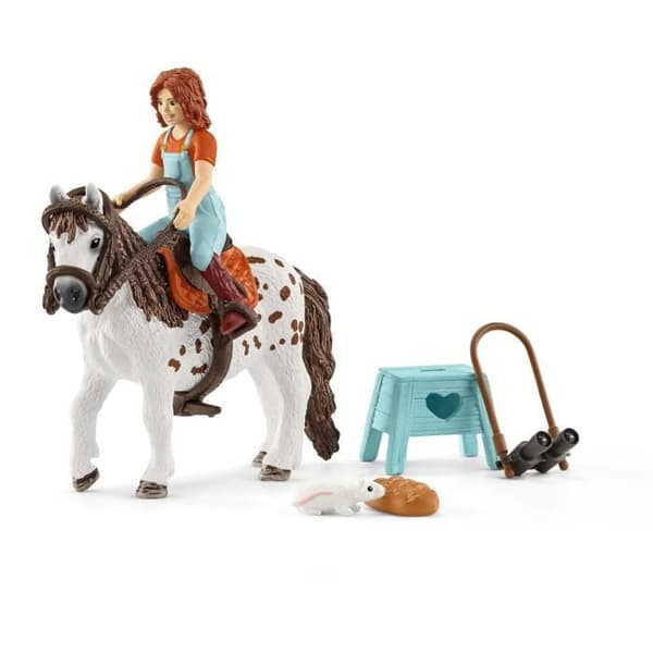 SCHLEICH - Hästklubb 42518 - Mia och Spotty - Hästfigur för barn