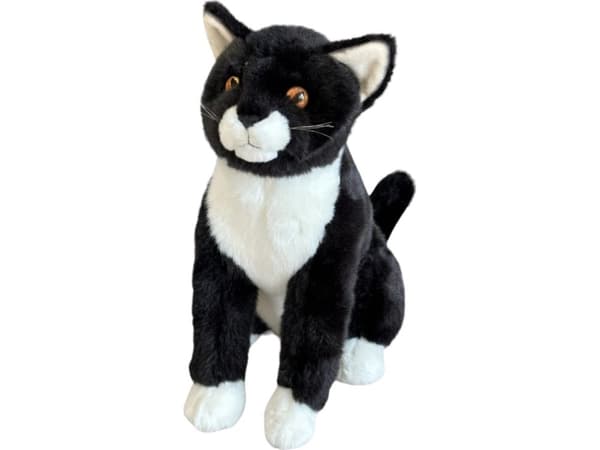 Dubi Maskot Katt Svart Sittande Plysch 28cm Mjuk Kramgo Teddy Katt