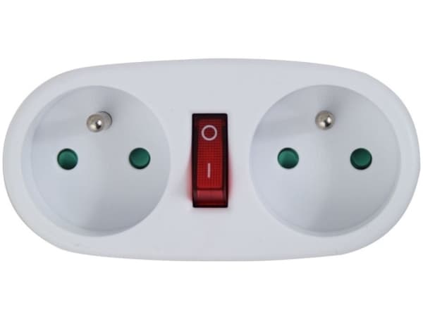 ESPERANZA ELEC. SOCKET SPLITTER 2 SOCKETS SWITCH WHITE