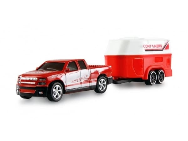 Amewi RC Pickup Die Cast med hästsläp 1:64 RTR röd
