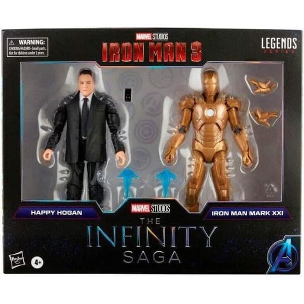 Figurin - Marvel - Iron Man 3 - Happy Hogan and Iron Man Mark XXI - 15cm - Tillbehör