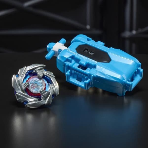 Beyblade X paket Cobalt Dragoon 2-60C med deluxe snöre launcher, vänstervridande topp, från 8 år.