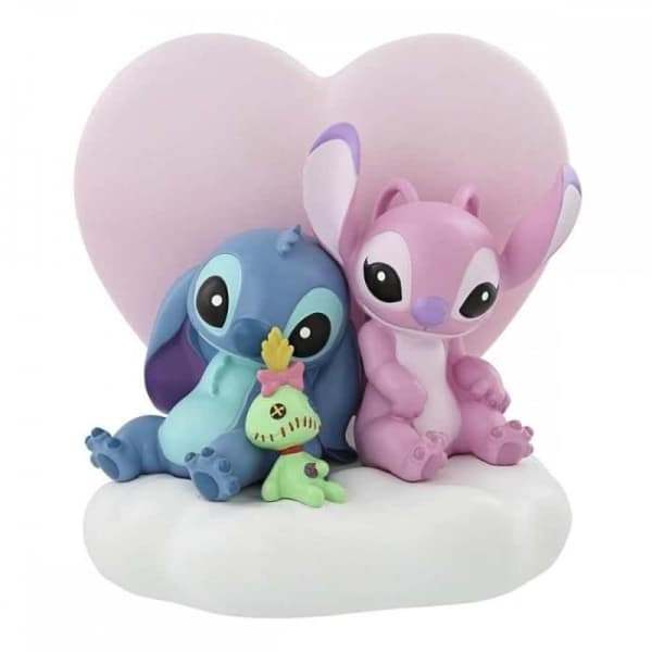 Disney Grand Jester Figurine - Lilo &amp; Stitch - Stitch &amp; Lilo Heart Light Figurine