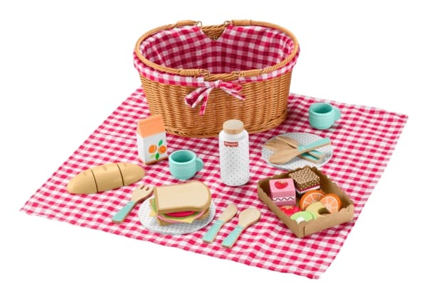 Fisher-Price Picknickkorg med innehåll i trä, 3 År