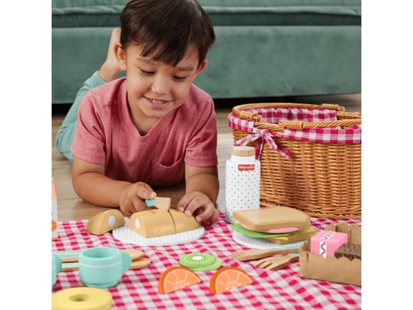 Fisher-Price Picknickkorg med innehåll i trä, 3 År