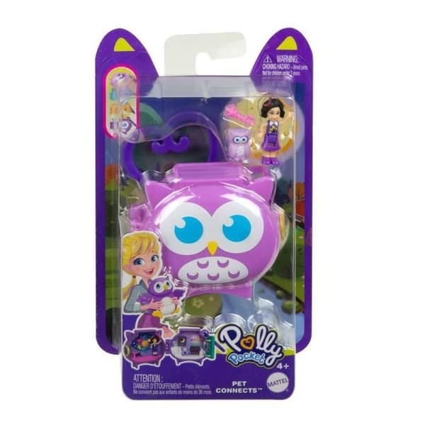 Polly Pocket Pet Connects - Uggle Mikroleksak - Figurin + djur + tillbehör