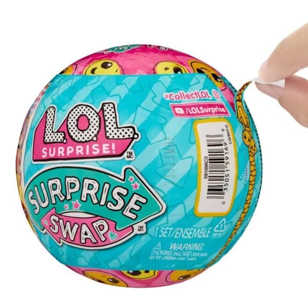 LOL. Surprise Tot Swap - 1 7,5 cm docka, 1 ansiktsmask och 2 outfits - Slumpmässigt