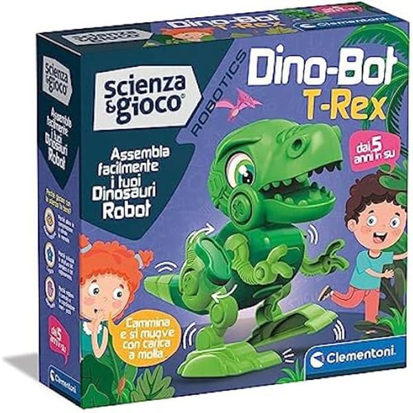 Robotdinosaurie - Clementoni - T-Rex - Vetenskapligt spel - STEM - 5 år gammal